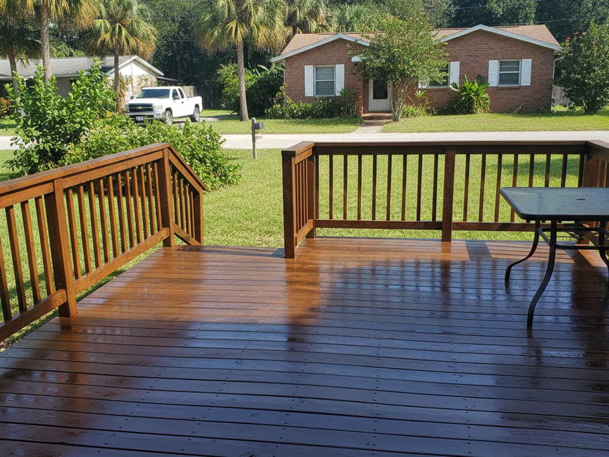 Deck Railing Repair completed by Omega Deck Solutions in Land O' Lakes, FL